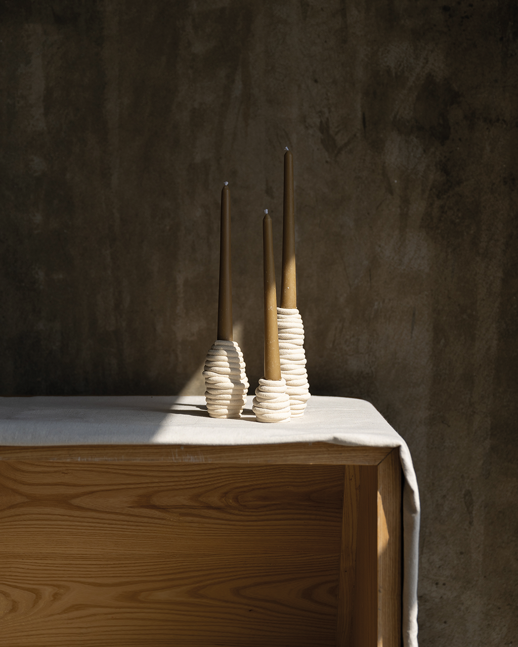Fossil Candlestick Holder - Short