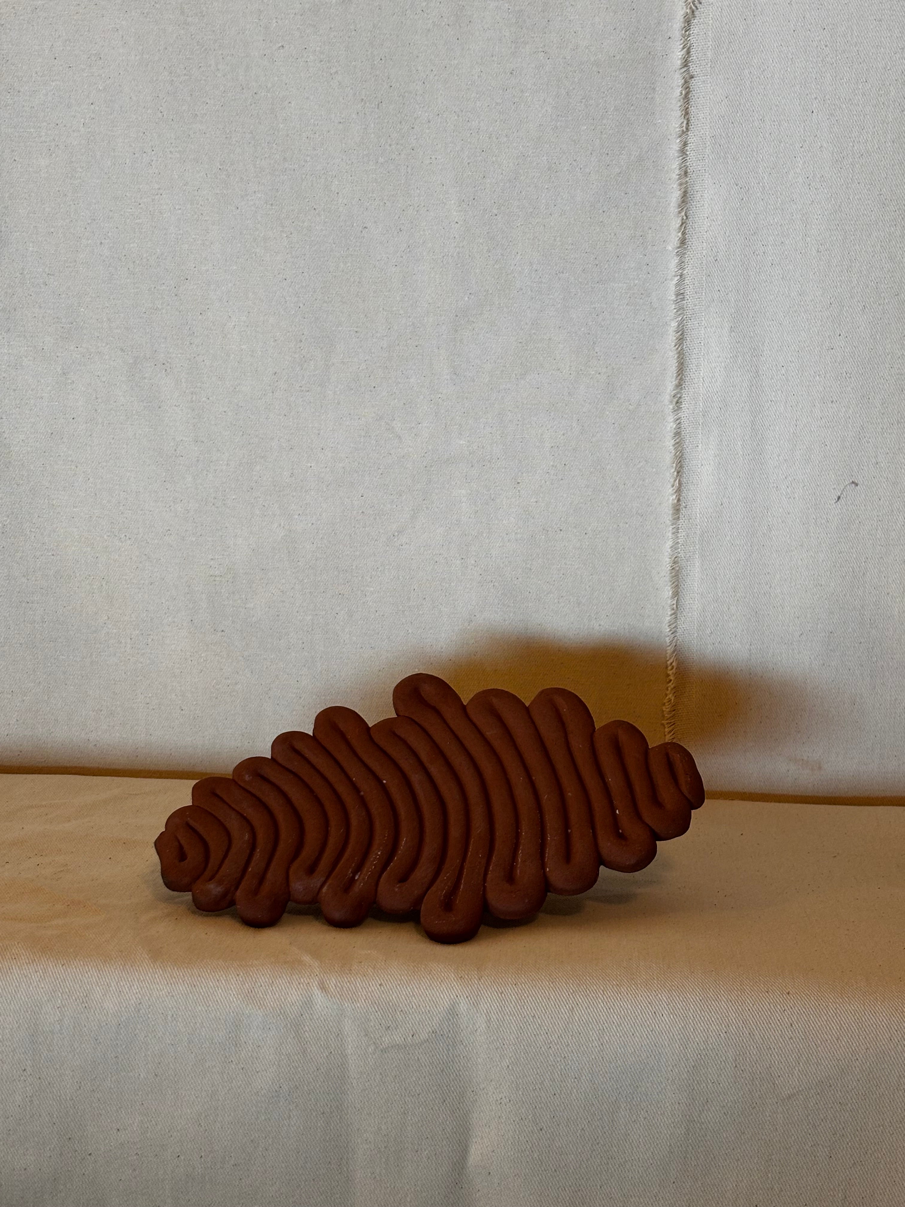 Scratched Terracotta Wave Tray