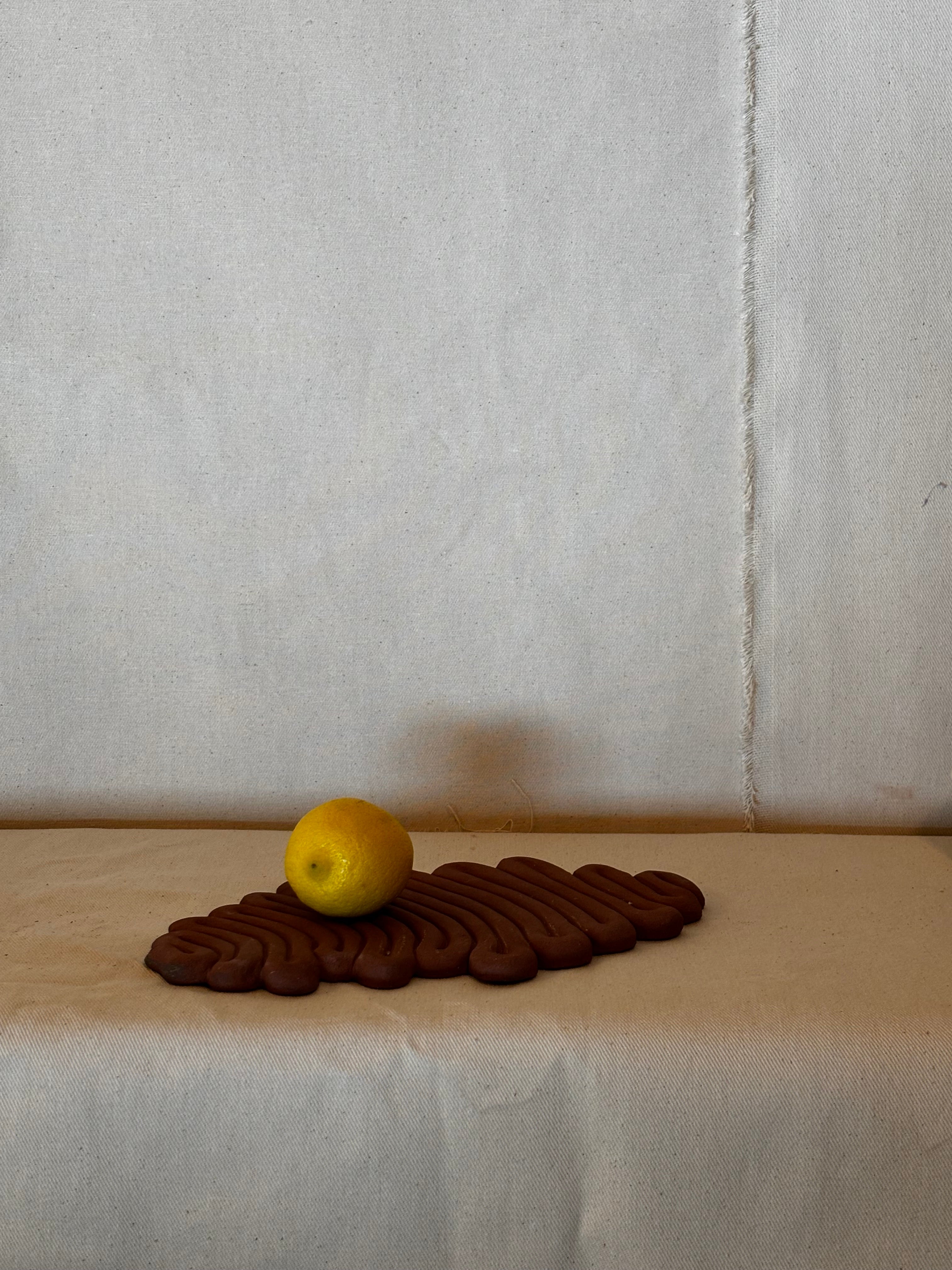 Scratched Terracotta Wave Tray