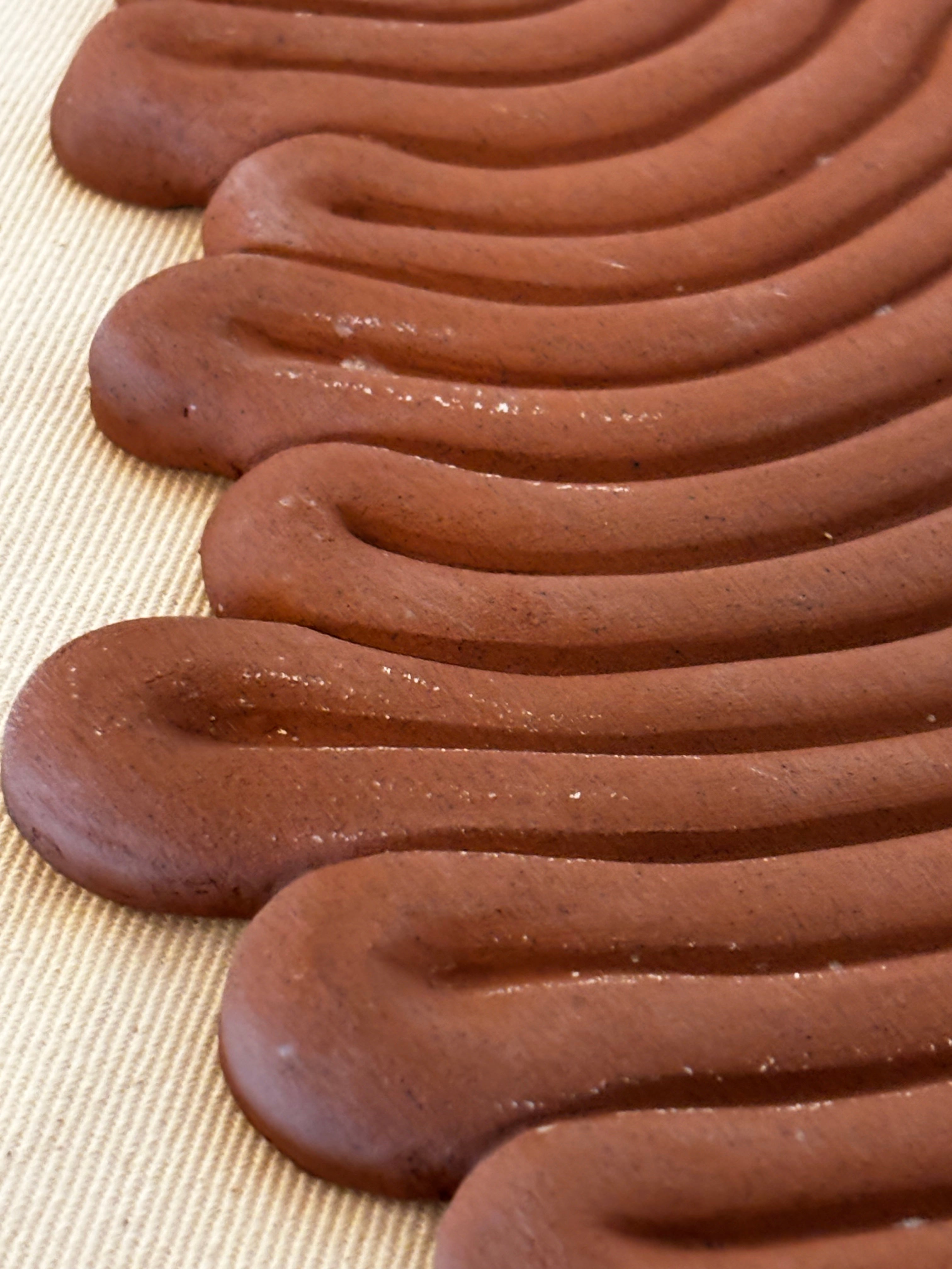 Scratched Terracotta Wave Tray