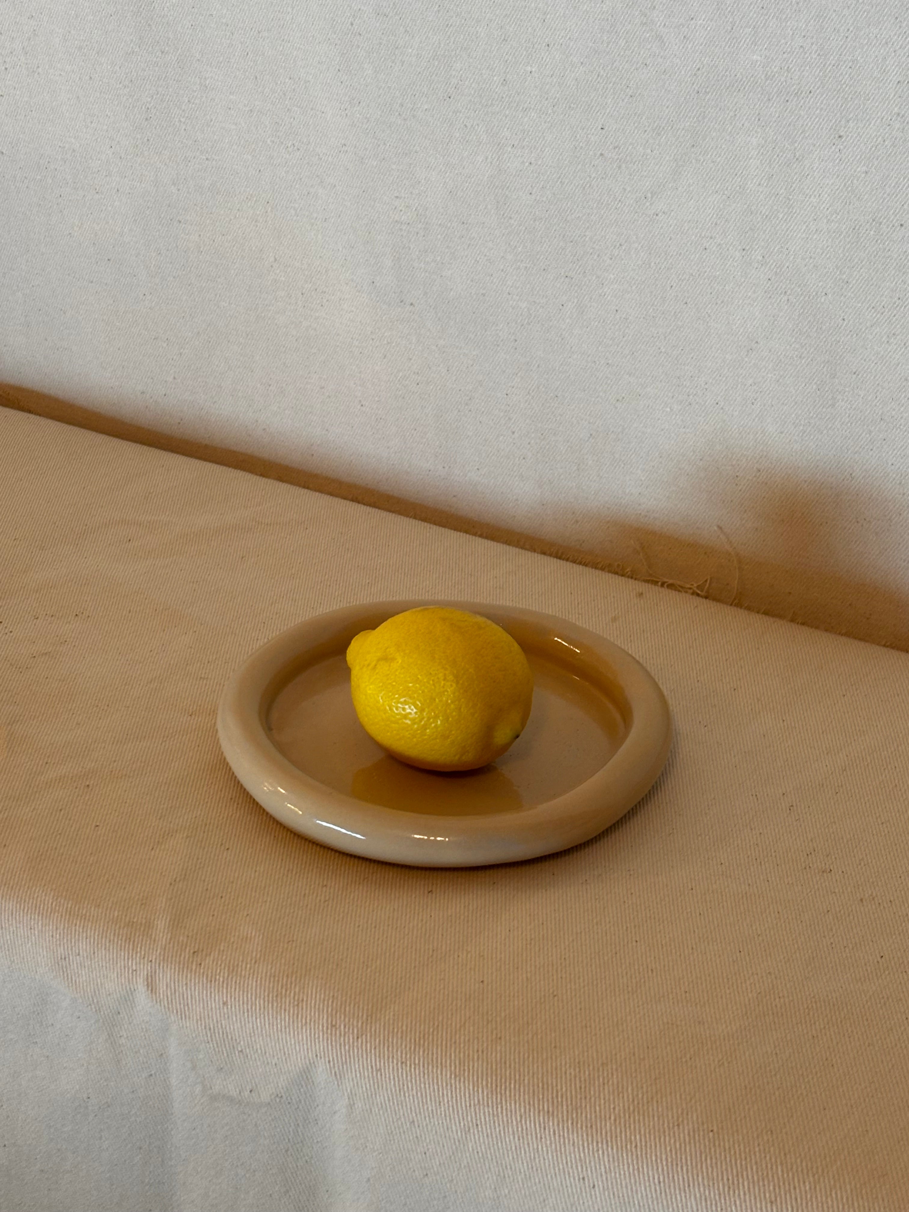 Beige Gloss Bread Plate