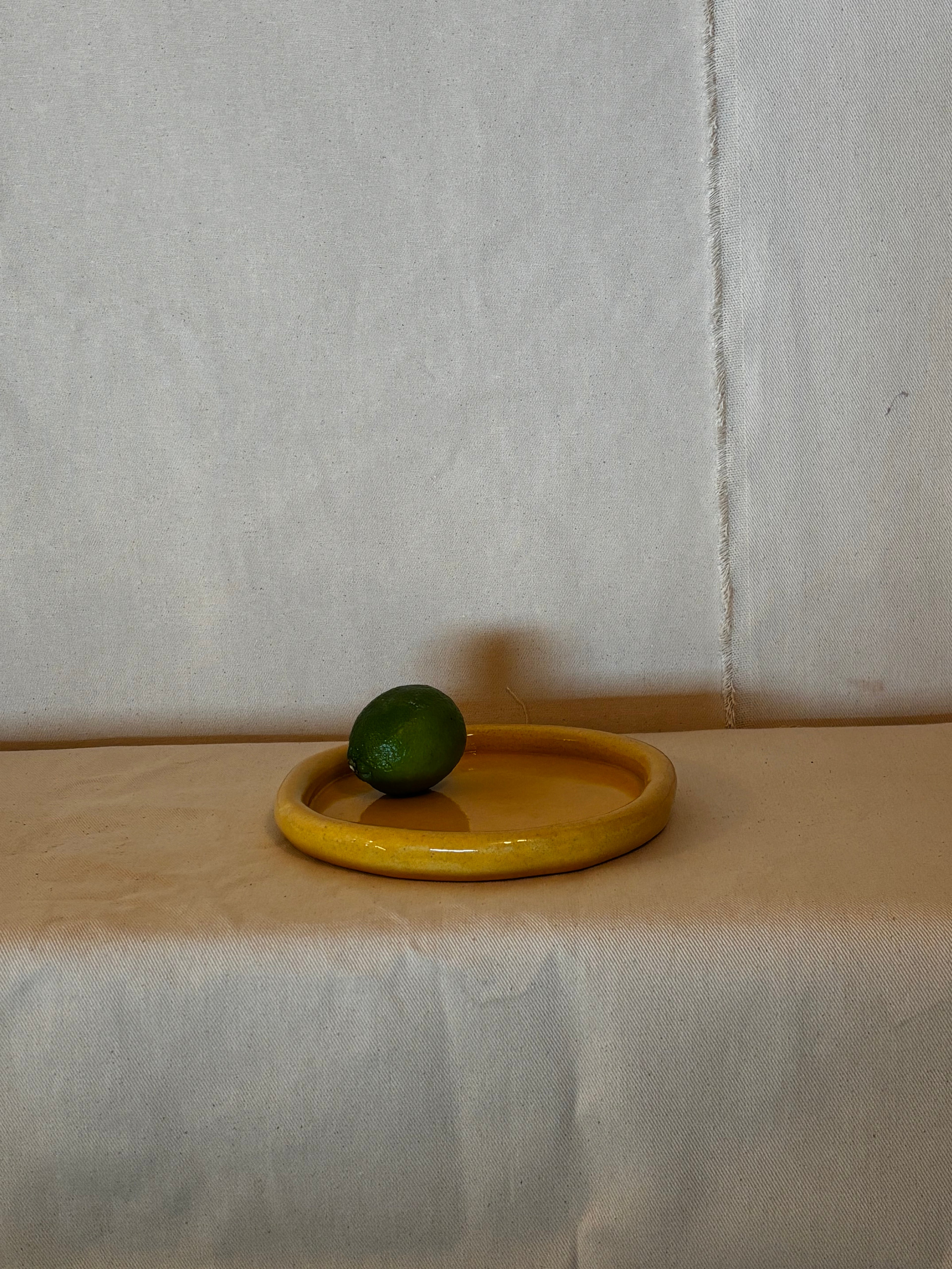 Yellow Starter Plate - with Glaze flaw