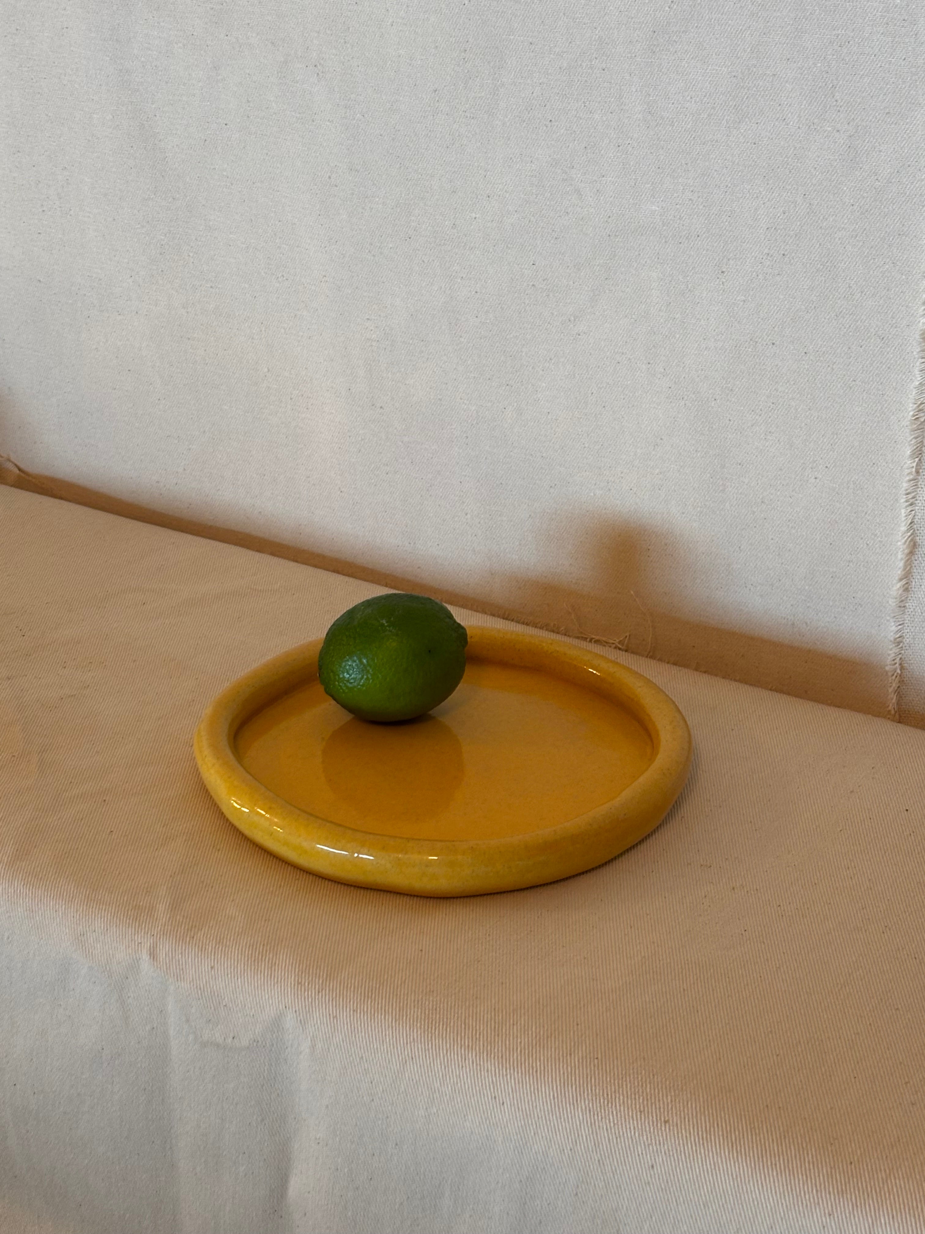 Yellow Starter Plate - with Glaze flaw
