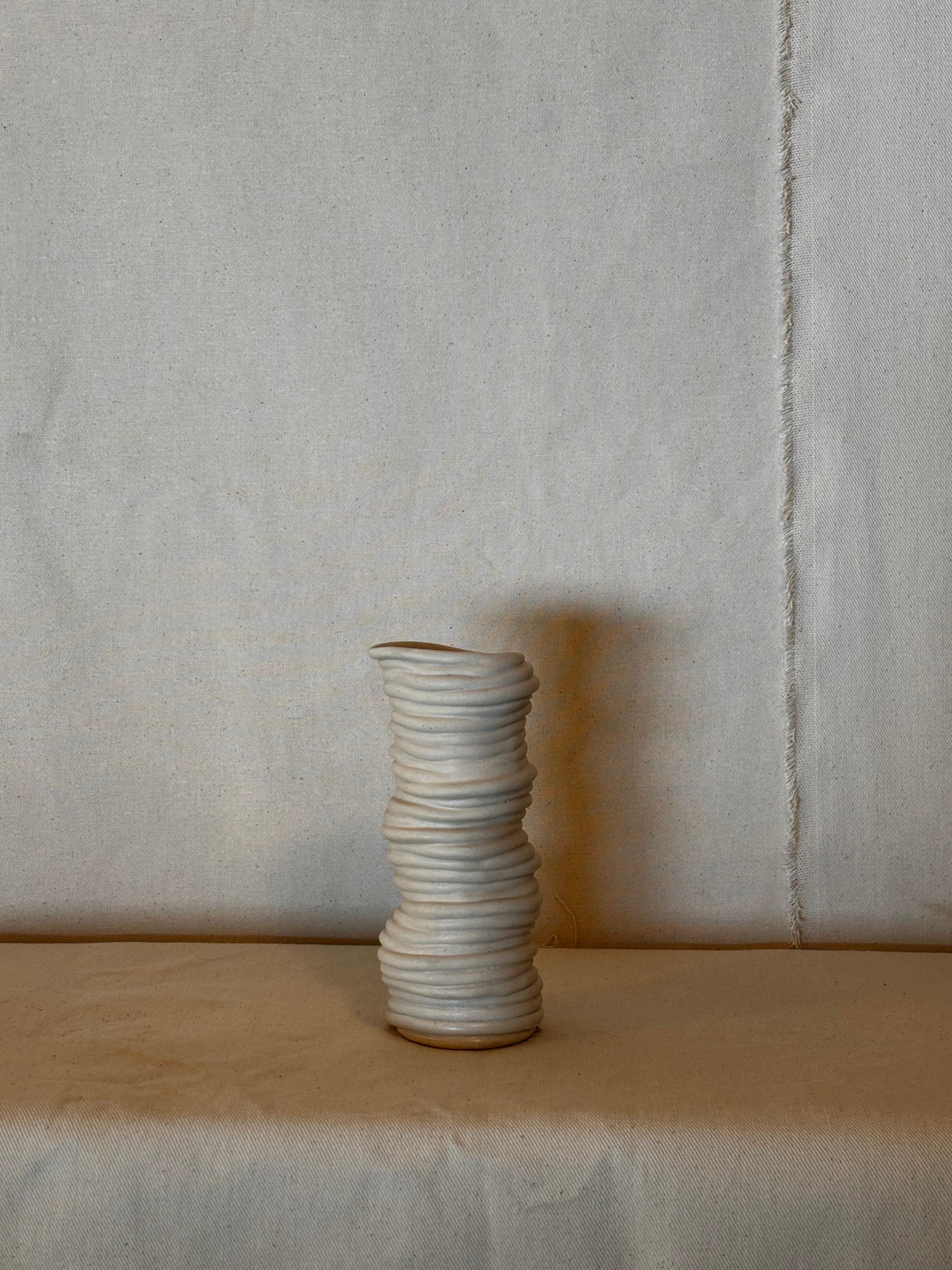 Glazed tall pourer - cracked base / glaze matte
