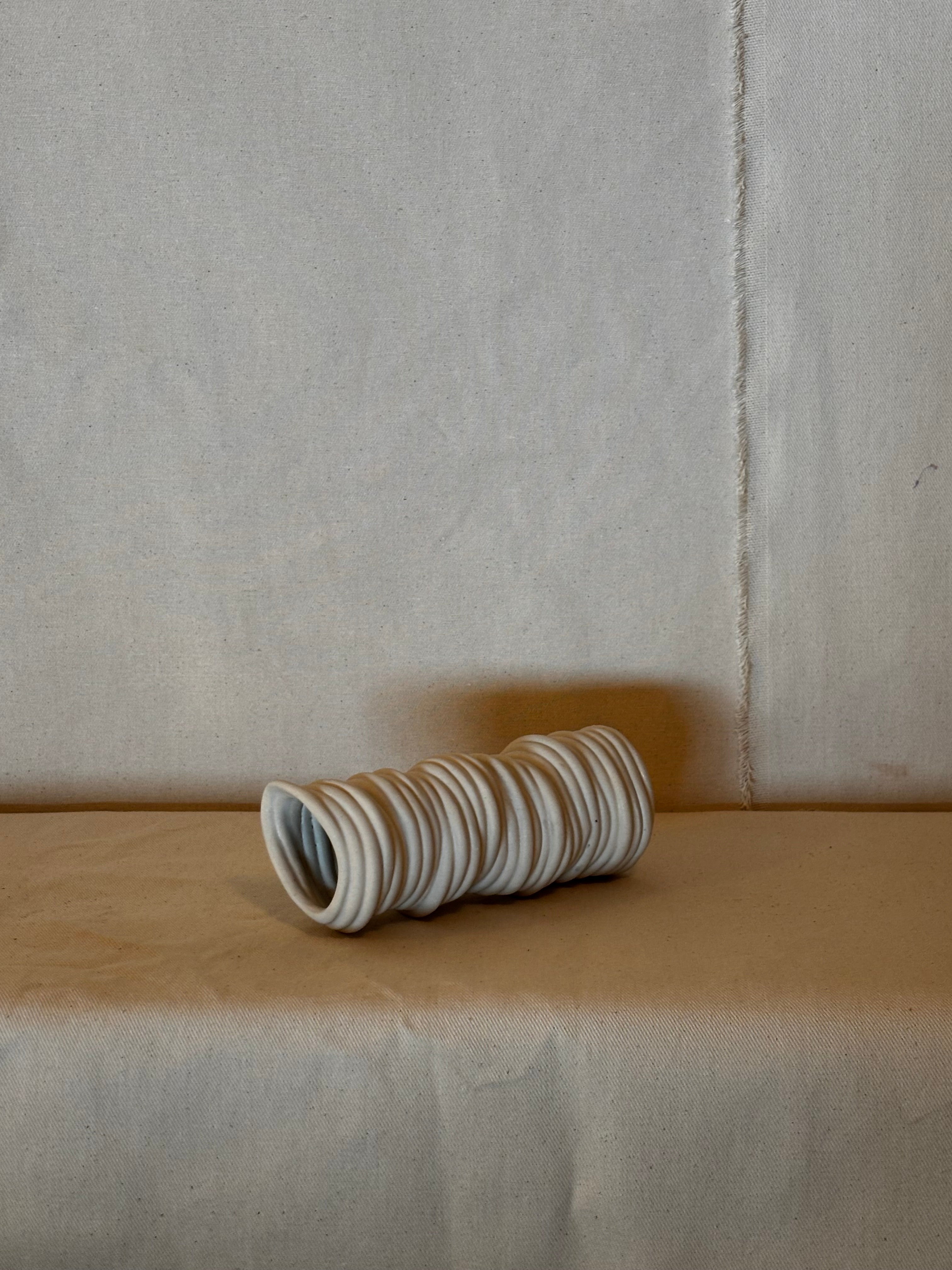 Glazed tall pourer - cracked base / glaze matte