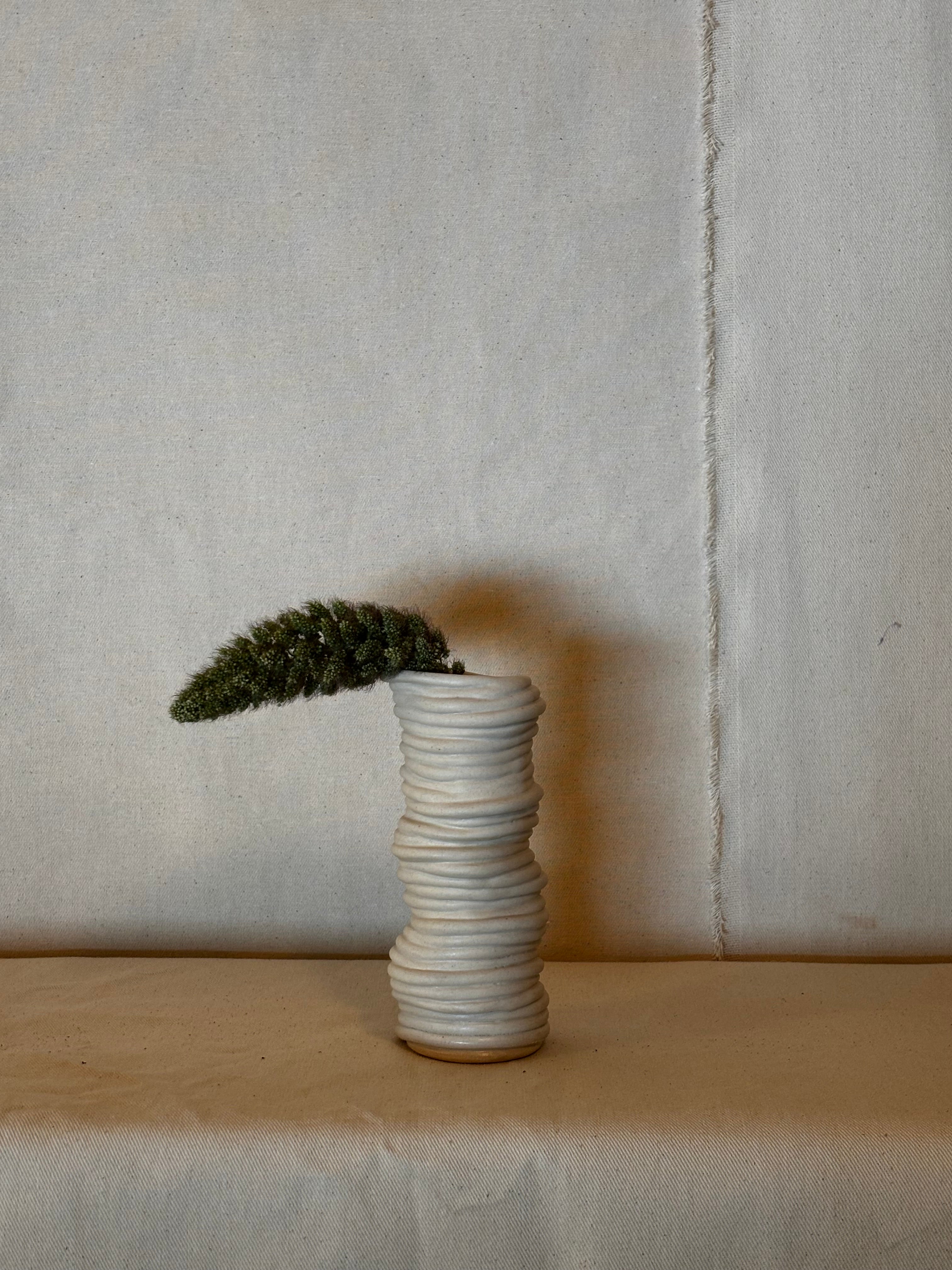 Glazed tall pourer - cracked base / glaze matte