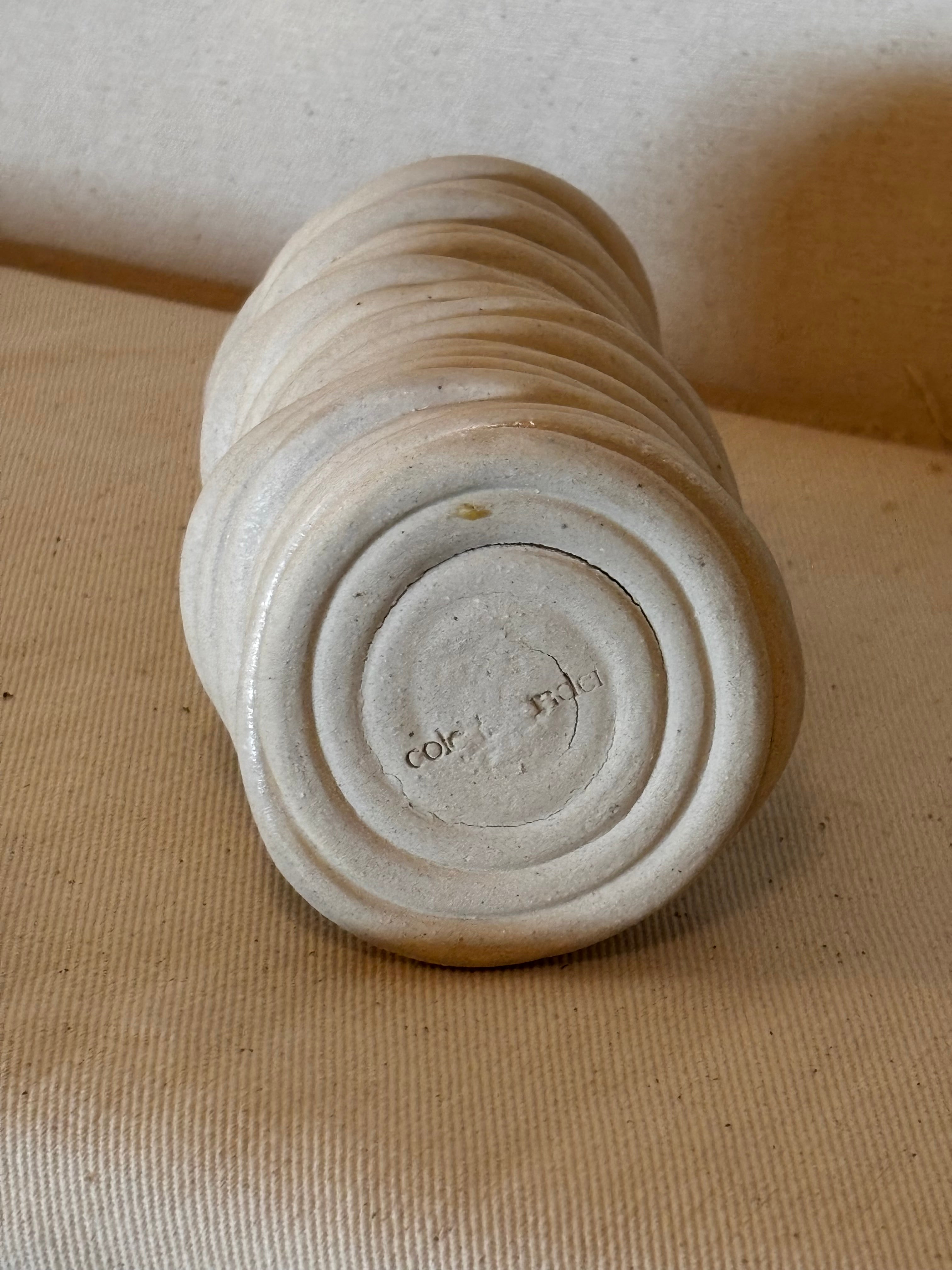 Glazed tall pourer - cracked base / glaze matte