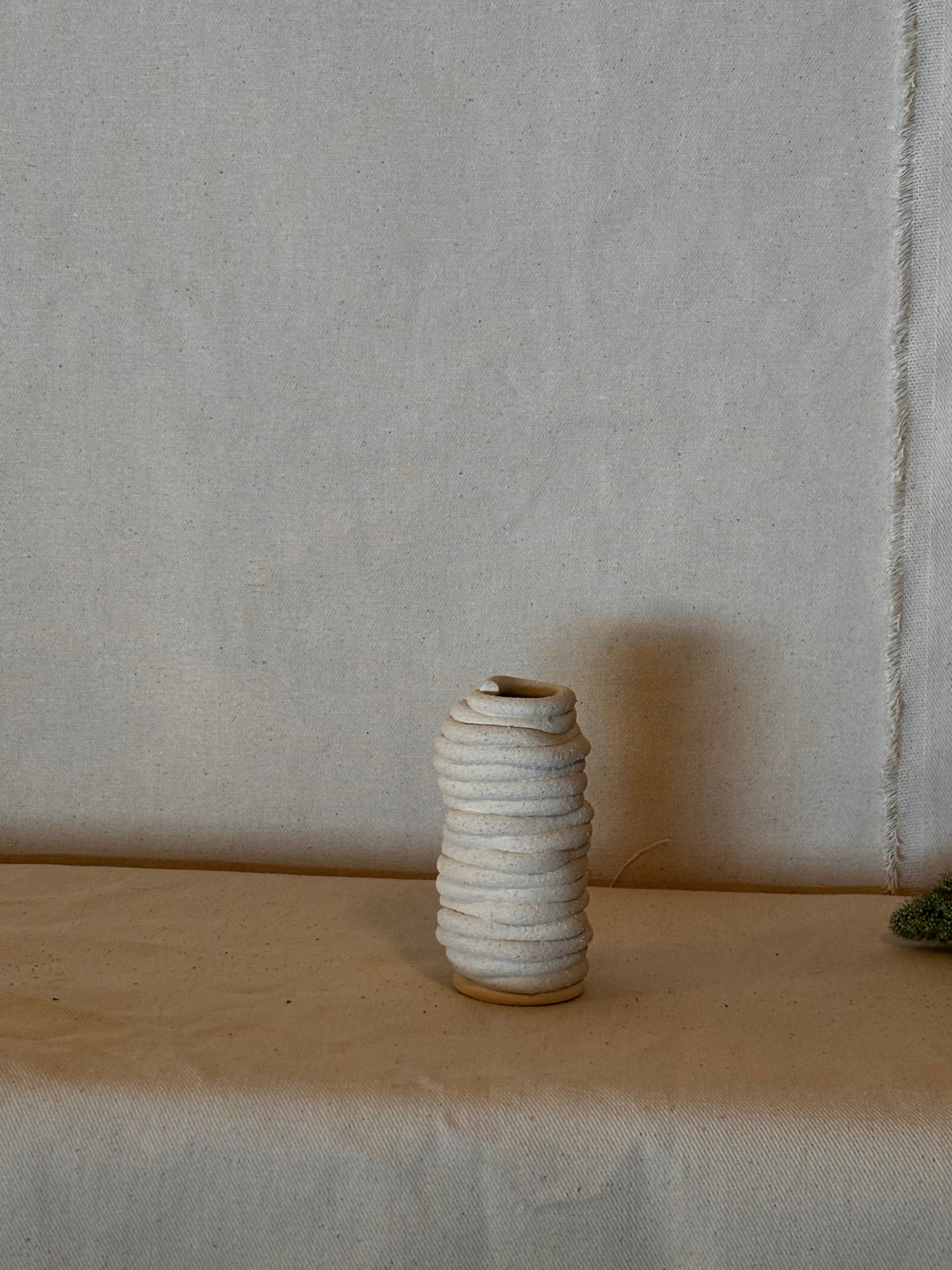 Glazed tall pourer - cracked base / glaze matte