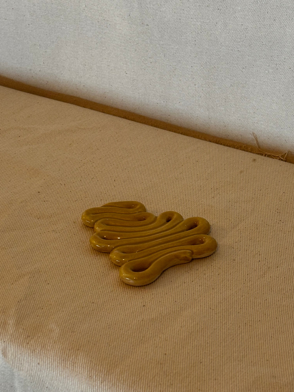Mustard yellow gloss coaster
