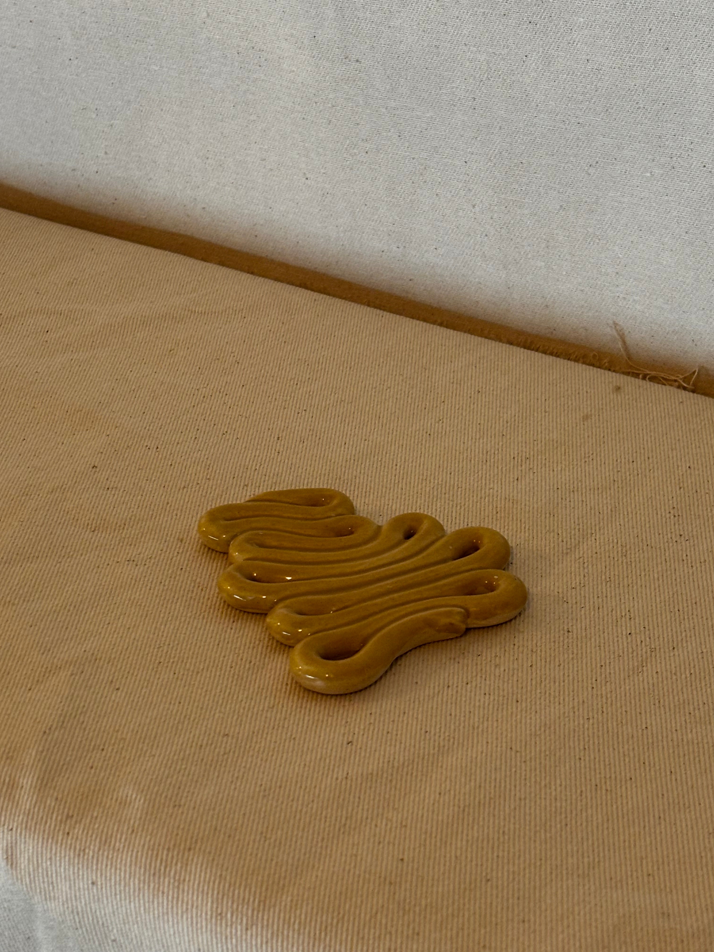 Mustard yellow gloss coaster