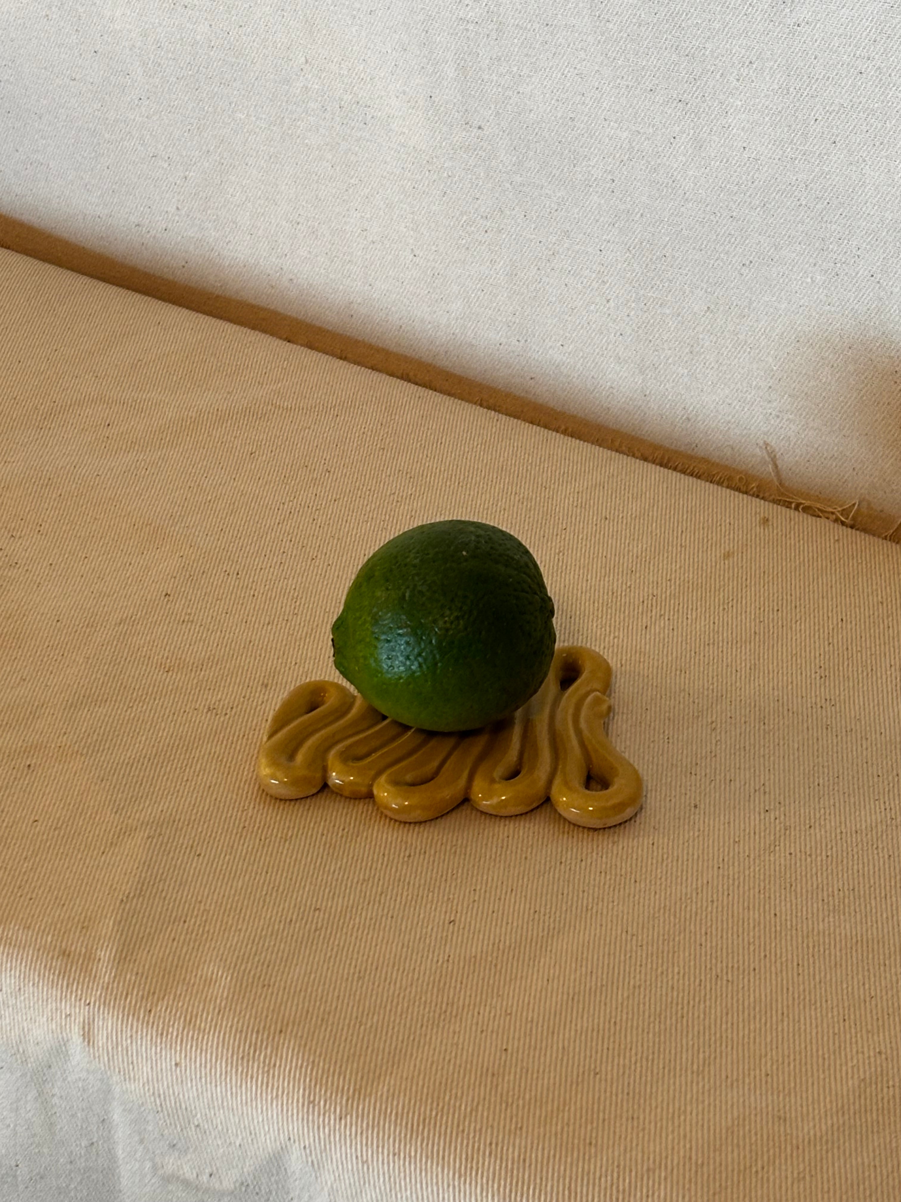 Mustard yellow gloss coaster